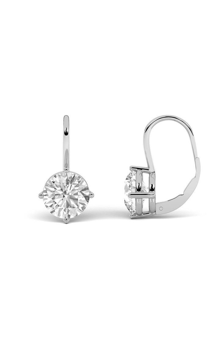 4Cttw Round Shaped Lab Grown Diamond (F/VS) Stud Earrings in 14K Gold