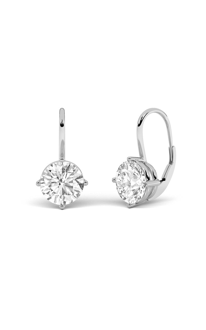4Cttw Round Shaped Lab Grown Diamond (F/VS) Stud Earrings in 14K Gold