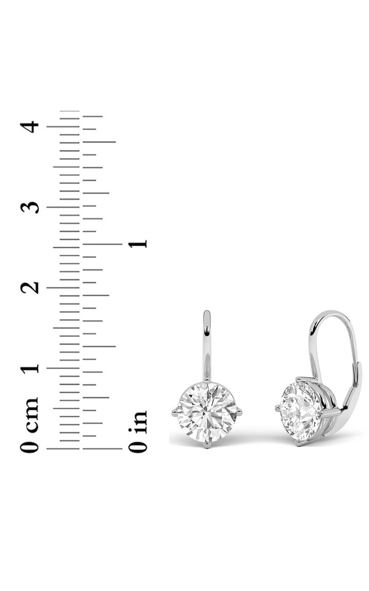 4CTW Round Shaped Lab Grown Diamond (F/VS) Stud Earrings in 14K Gold