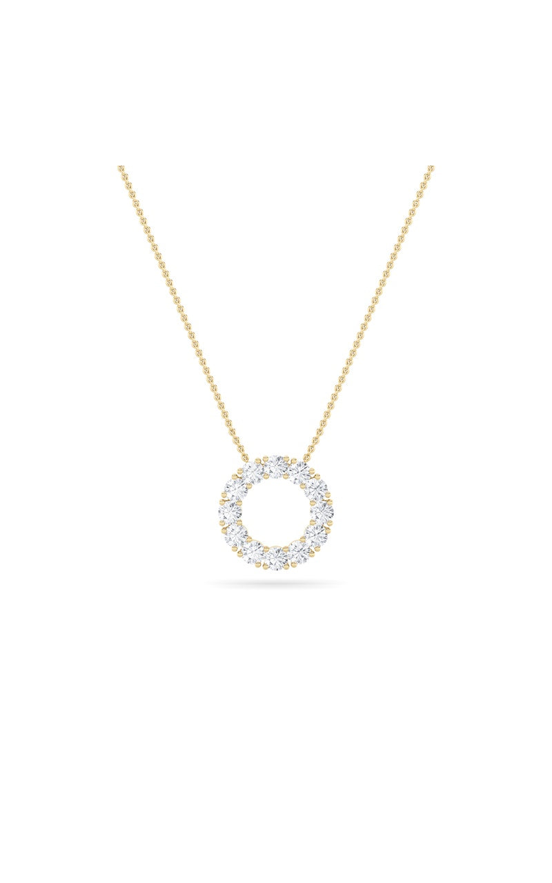 2Cttw Round Shaped Lab Grown Diamond (F/VS) CirclePendant in 14K Gold