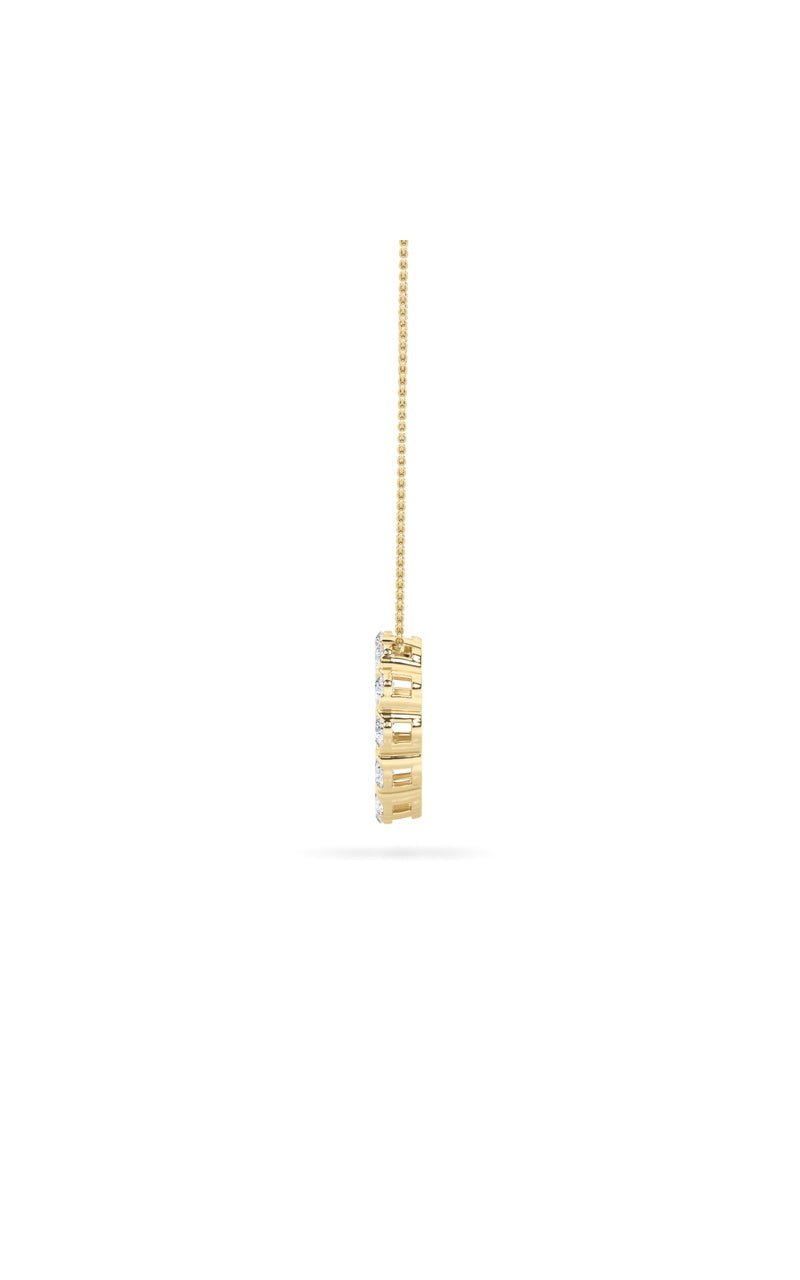 2Cttw Round Shaped Lab Grown Diamond (F/VS) CirclePendant in 14K Gold