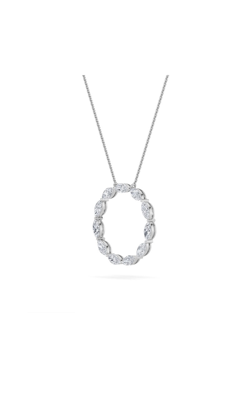 2.25CTW Marquise Shaped Lab Grown Diamond (F/VS) Circle Necklace in 14K Gold