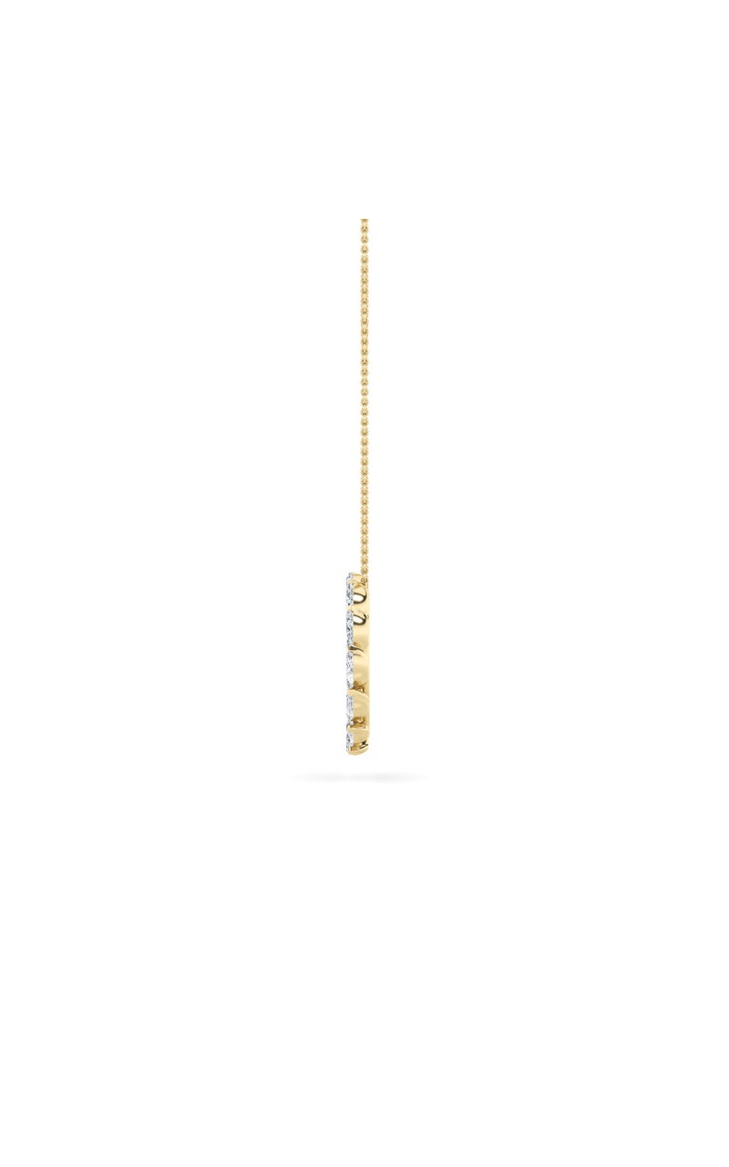 2CTW Marquise Shaped Lab Grown Diamond (F/VS) Circle Necklace in 14K Gold