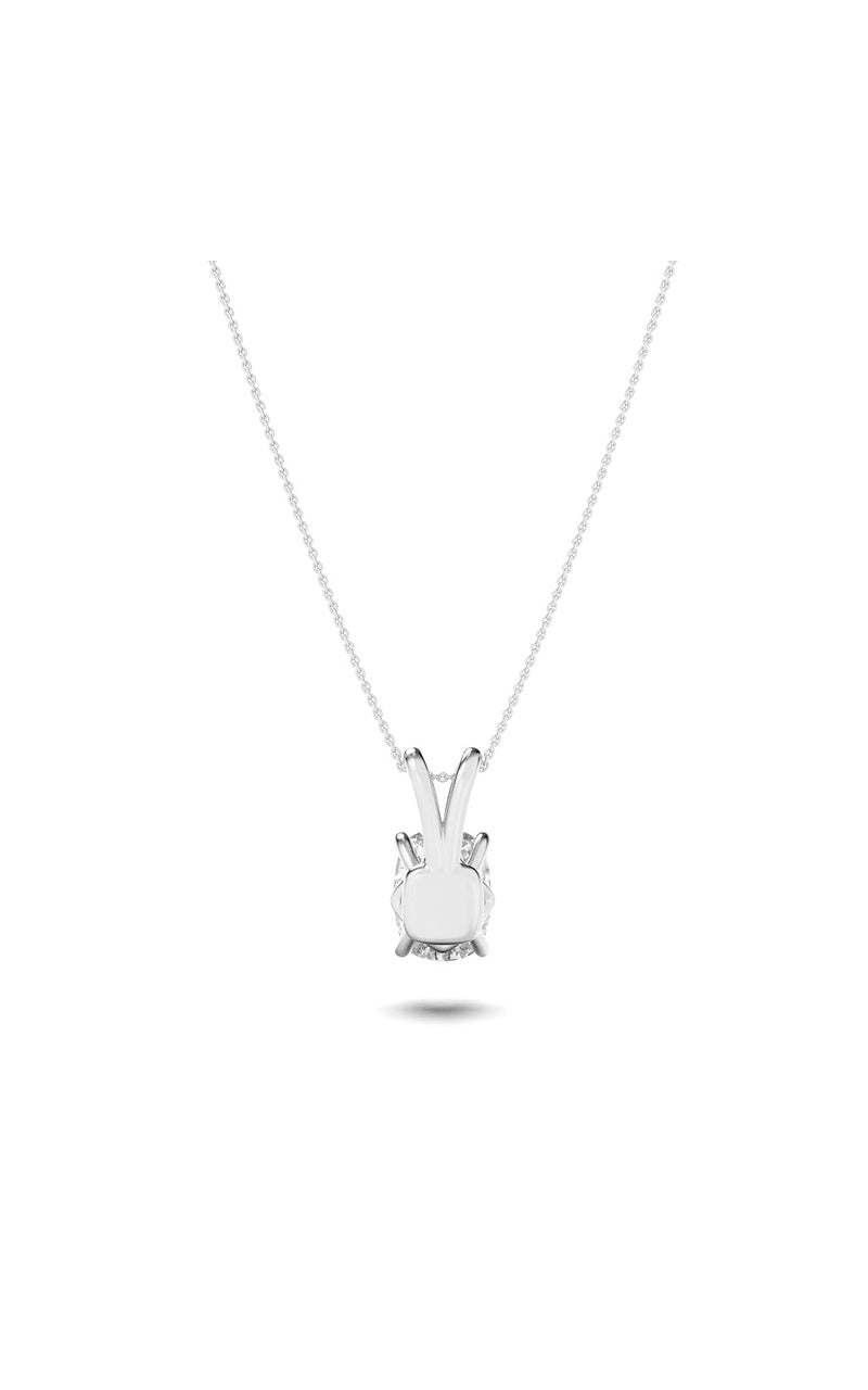 1Cttw Elongated Cushion Shaped Lab Grown Diamond (F/VS) Split Bale Solitaire Pendant in 14K Gold