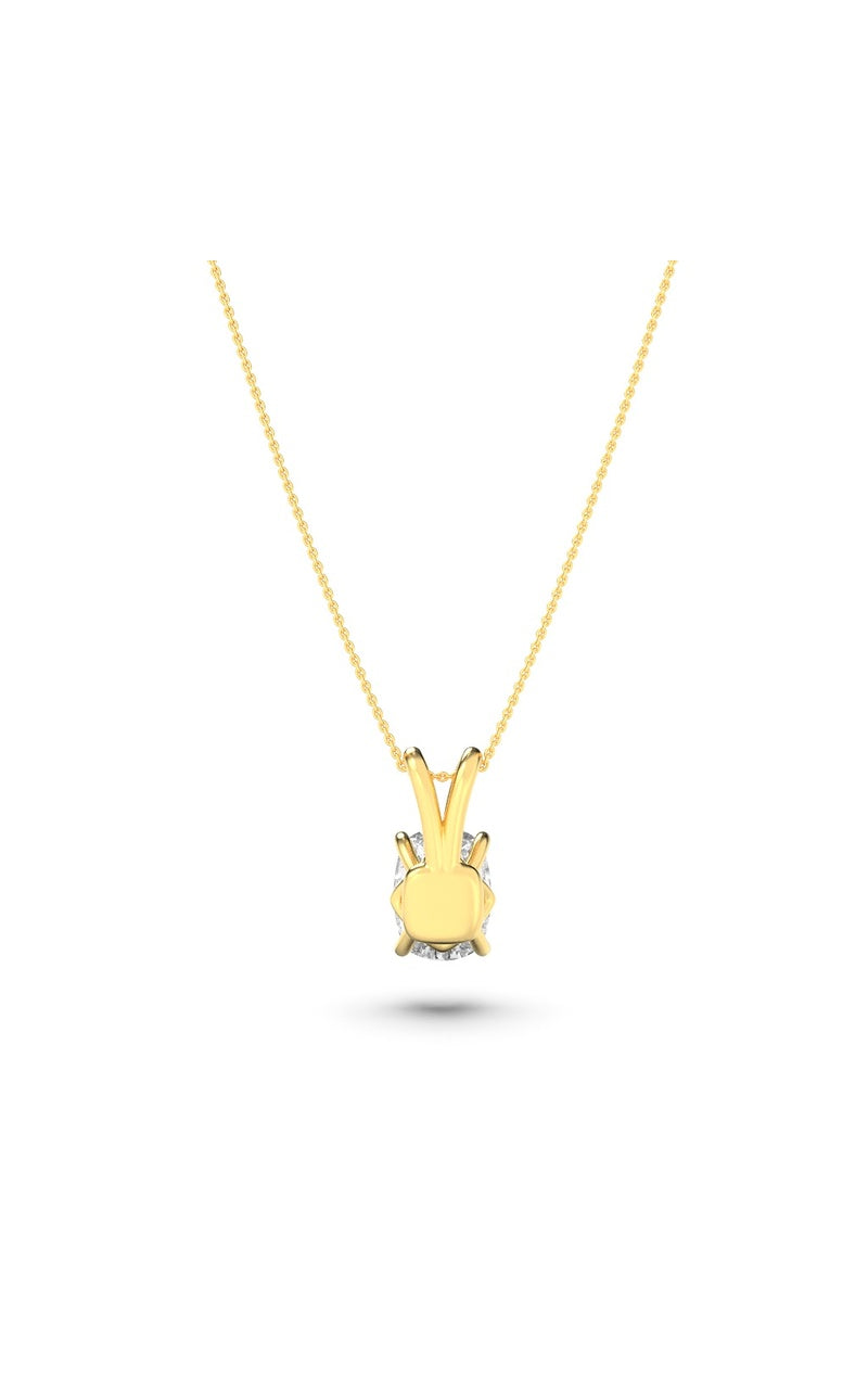 1Cttw Elongated Cushion Shaped Lab Grown Diamond (F/VS) Split Bale Solitaire Pendant in 14K Gold