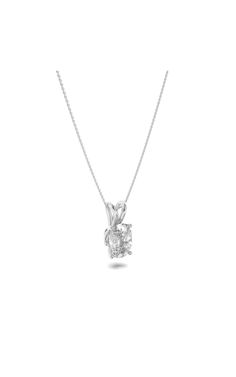 2Cttw Elongated Cushion Shaped Lab Grown Diamond (F/VVS) Split Bale Solitaire Pendant in 14K Gold