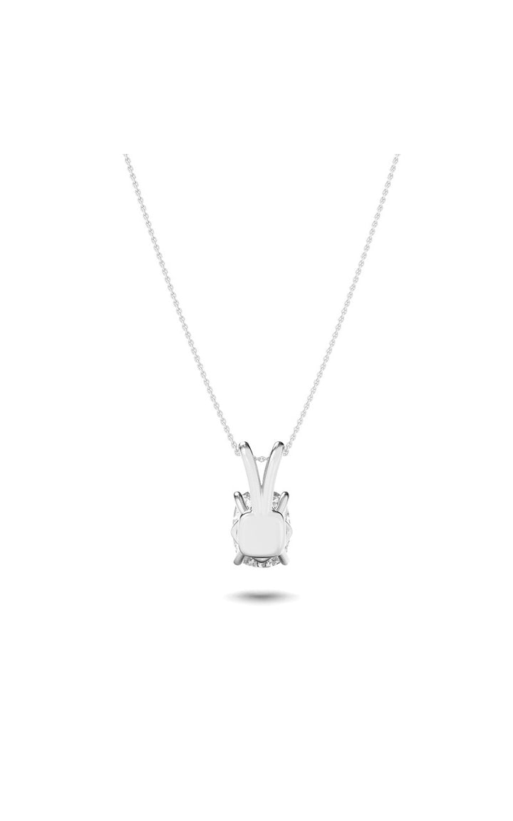2Cttw Elongated Cushion Shaped Lab Grown Diamond (F/VVS) Split Bale Solitaire Pendant in 14K Gold
