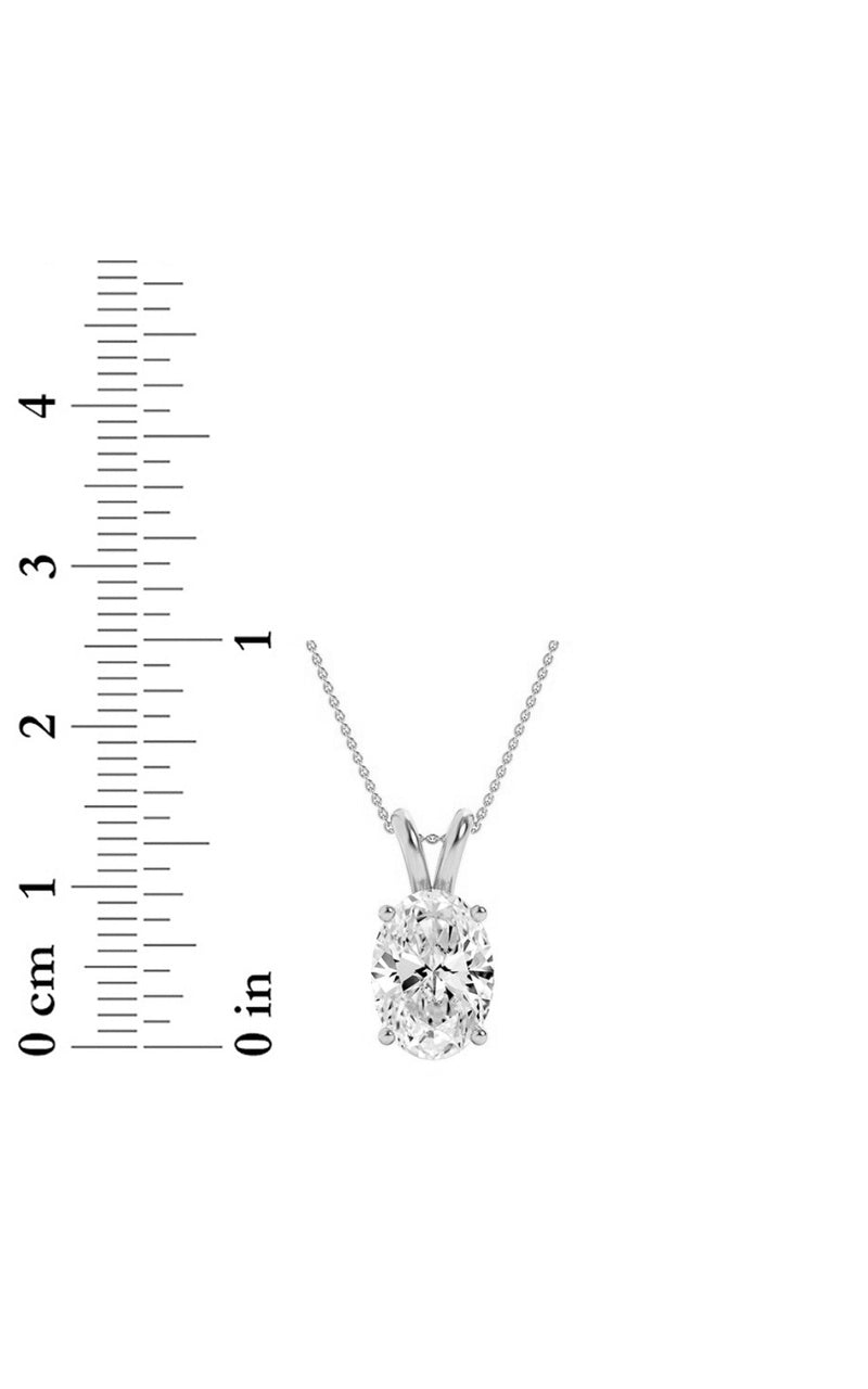 2CTW Oval Shaped Lab Grown Diamond (F/VS) Split Bale Solitaire Pendant in 14K Gold