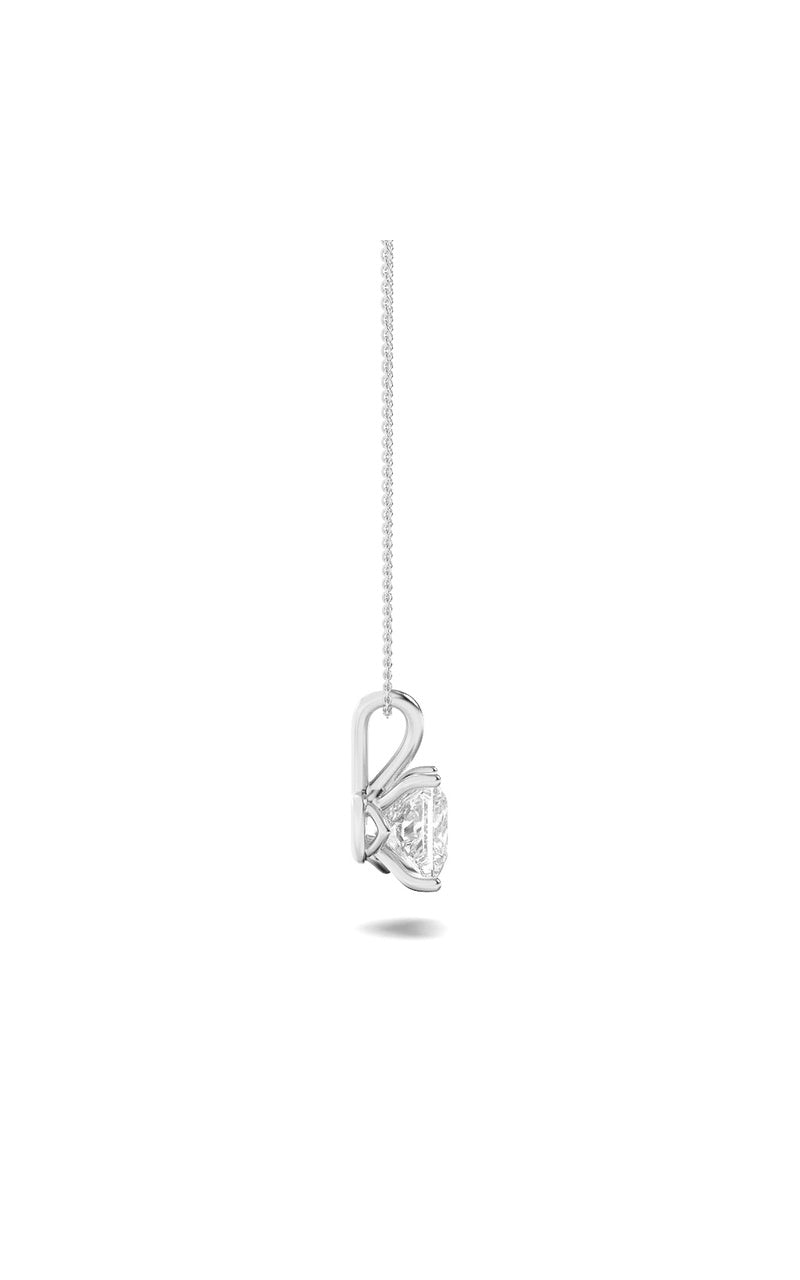 3Cttw Princess Shaped Lab Grown Diamond (F/VS) Split Bale Solitaire Pendant in 14K Gold
