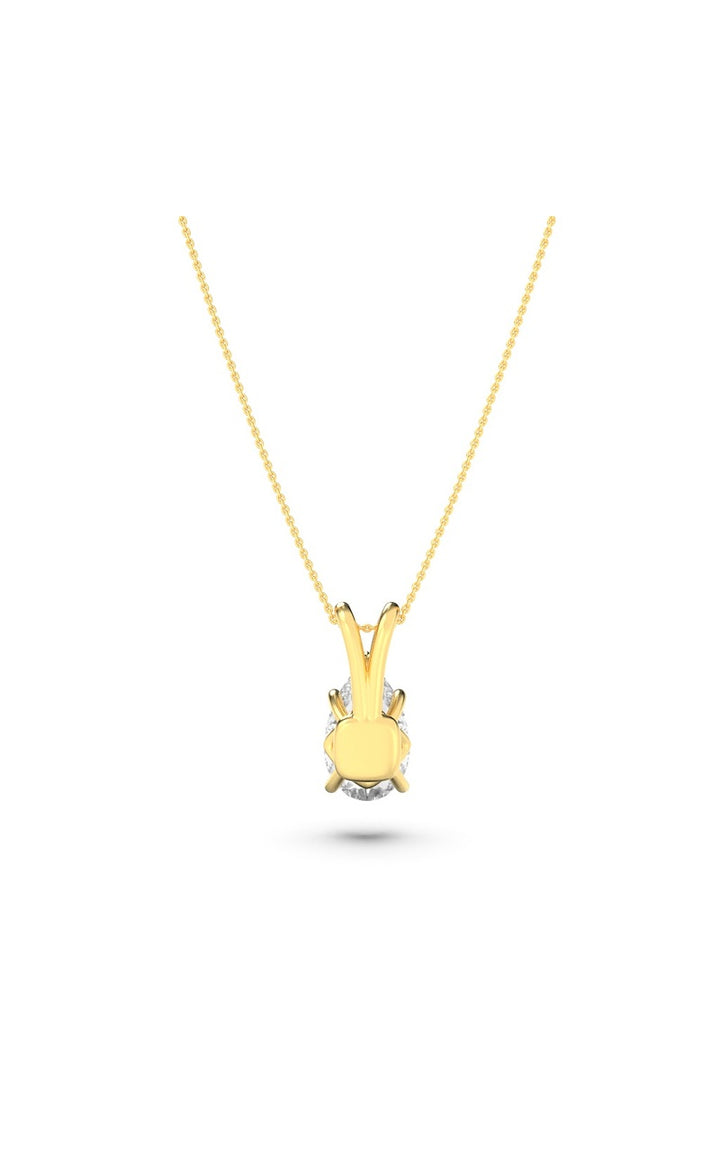 2Cttw Pear Shaped Lab Grown Diamond (F/VS) Split Bale Solitaire Pendant in 14K Gold