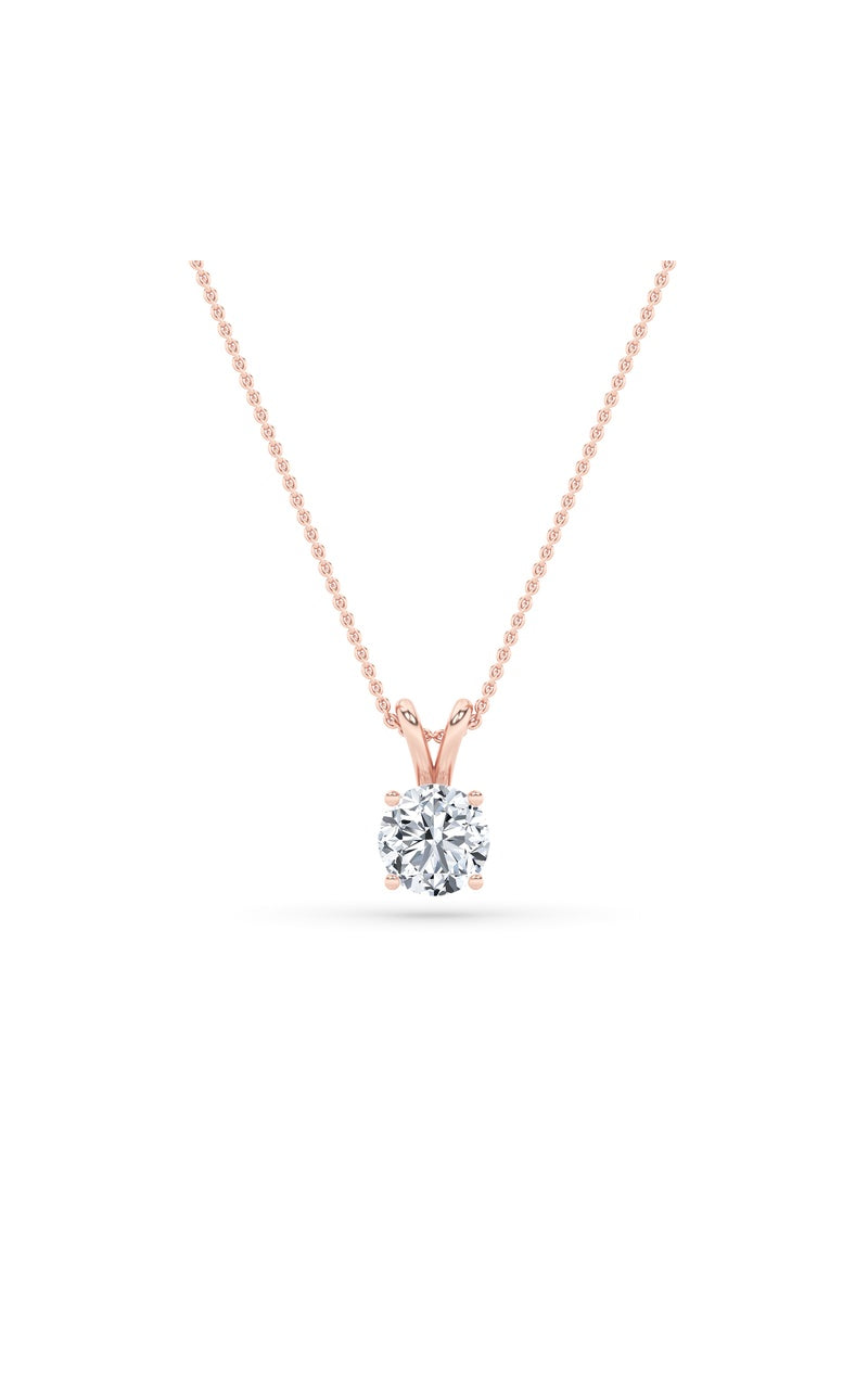 1CTW Round Shaped Lab Grown Diamond (F/VS) Split Bale Solitaire Pendant in 14K Gold