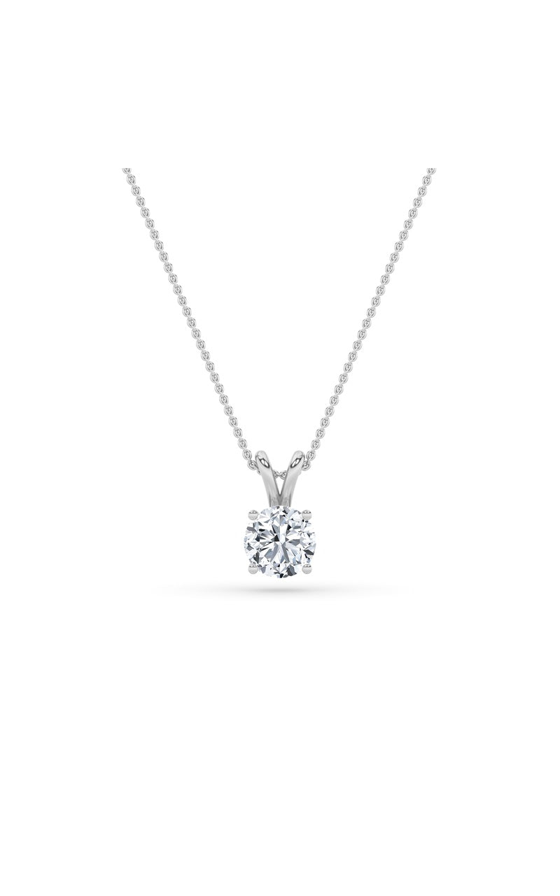 2CTW Round Shaped Lab Grown Diamond (F/VS) Split Bale Solitaire Pendant in 14K Gold