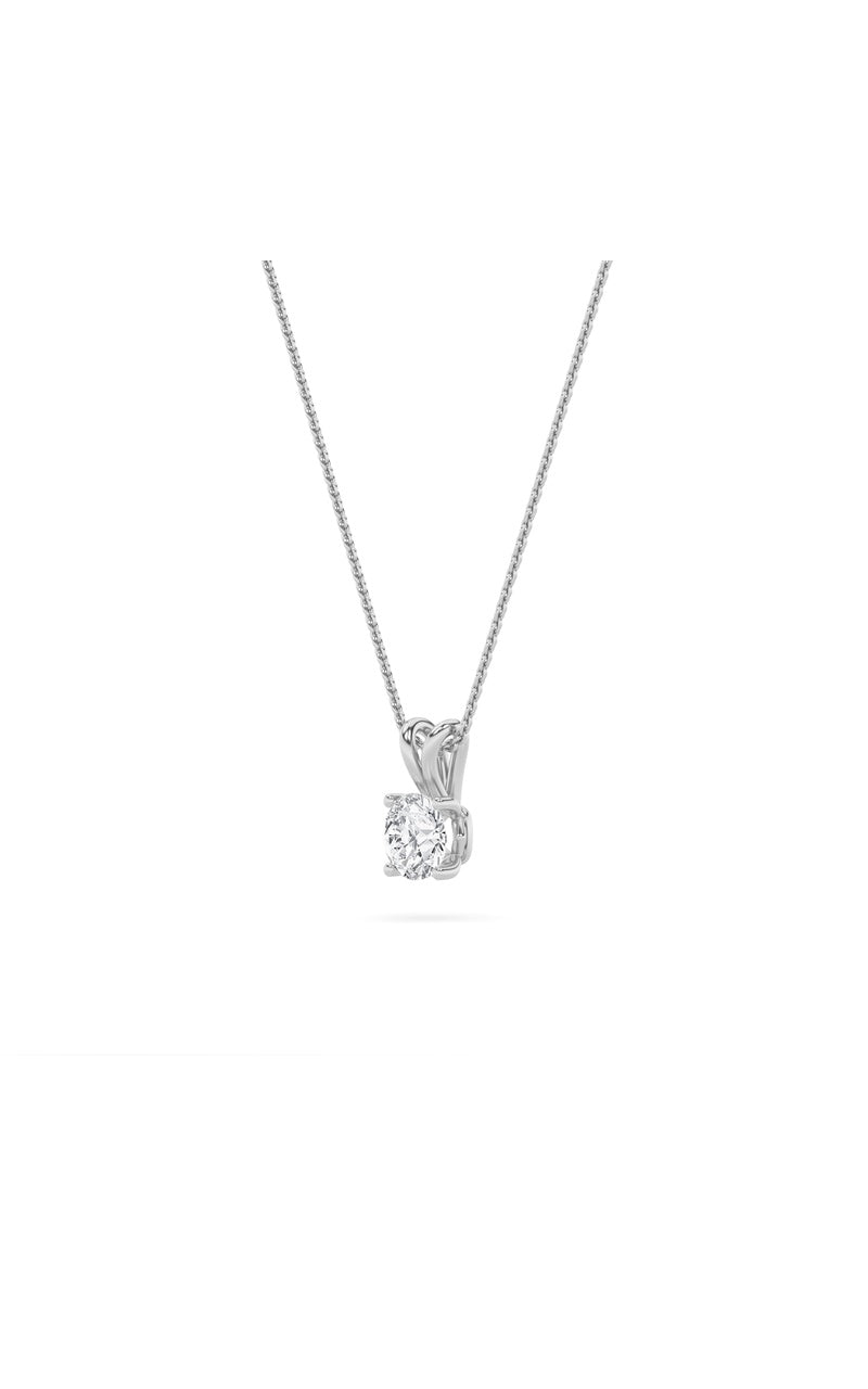 2Cttw Round Shaped Lab Grown Diamond (F/VS) SplitBale Solitaire Pendant in 14K Gold