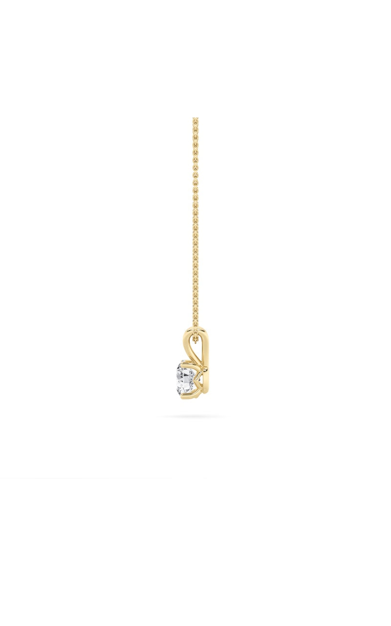 3CTW Round Shaped Lab Grown Diamond (F/VS) Split Bale Solitaire Pendant in 14K Gold