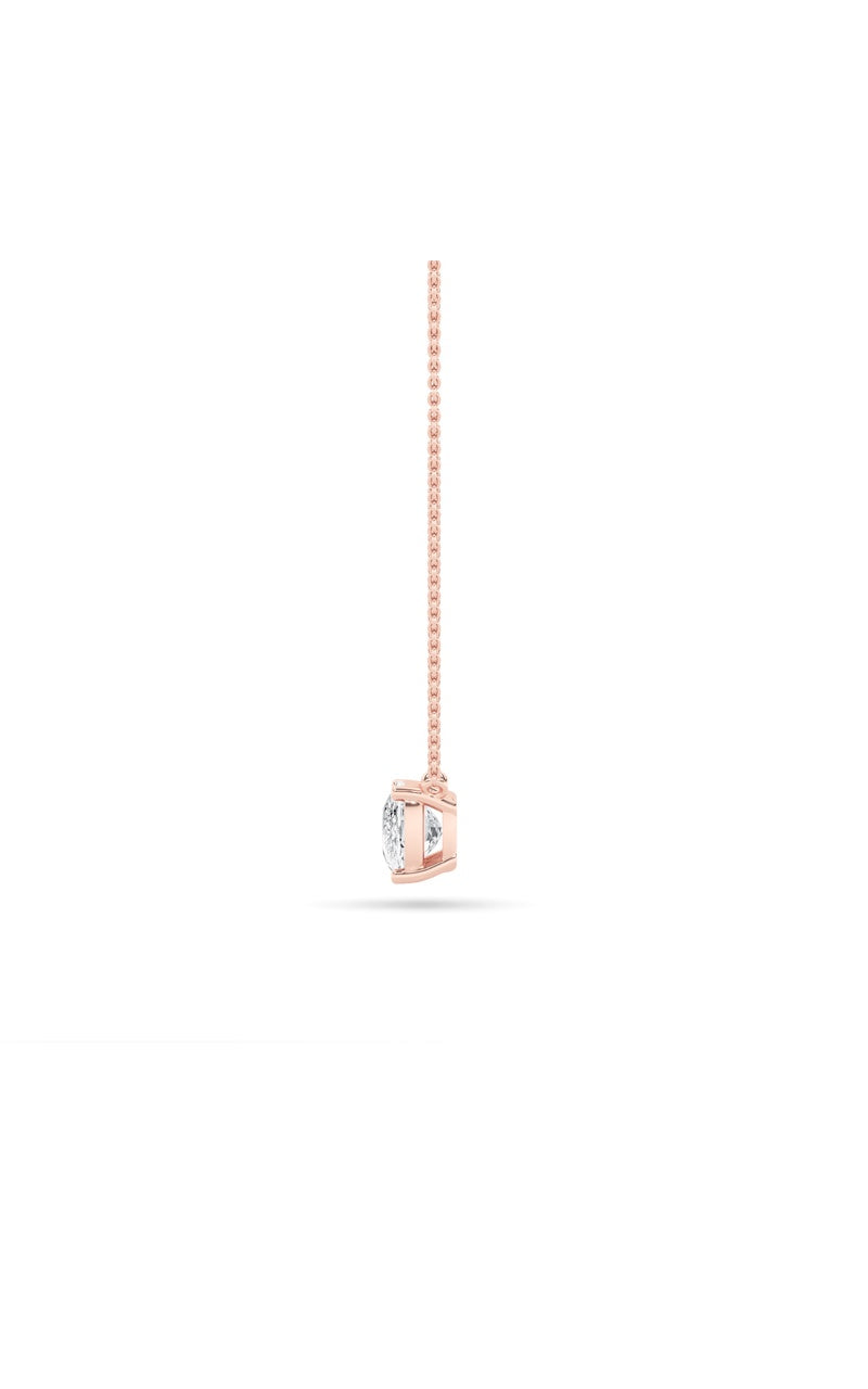 1CTW Elongated Cushion Shaped Lab Grown Diamond (F/VS) East West Solitaire Necklace in 14K Gold