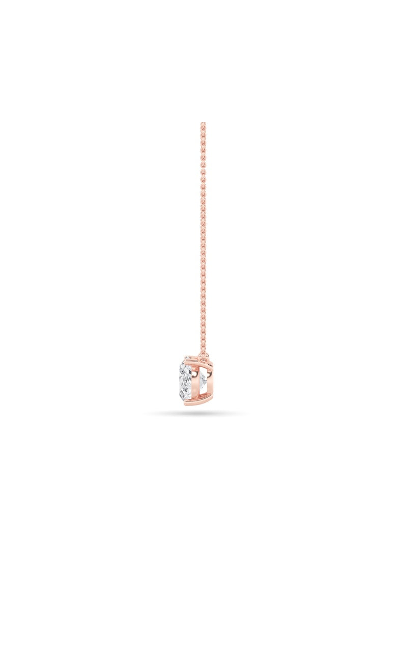 1Cttw Oval Shaped Lab Grown Diamond (F/VS) East West Solitaire Necklace in 14K Gold