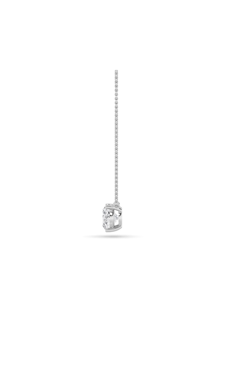 2Cttw Oval Shaped Lab Grown Diamond (F/VS) East West Solitaire Necklace in 14K Gold
