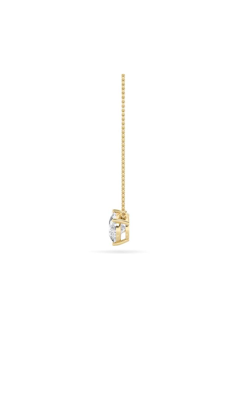 2Cttw Pear Shaped Lab Grown Diamond (F/VS) East West Solitaire Necklace in 14K Gold