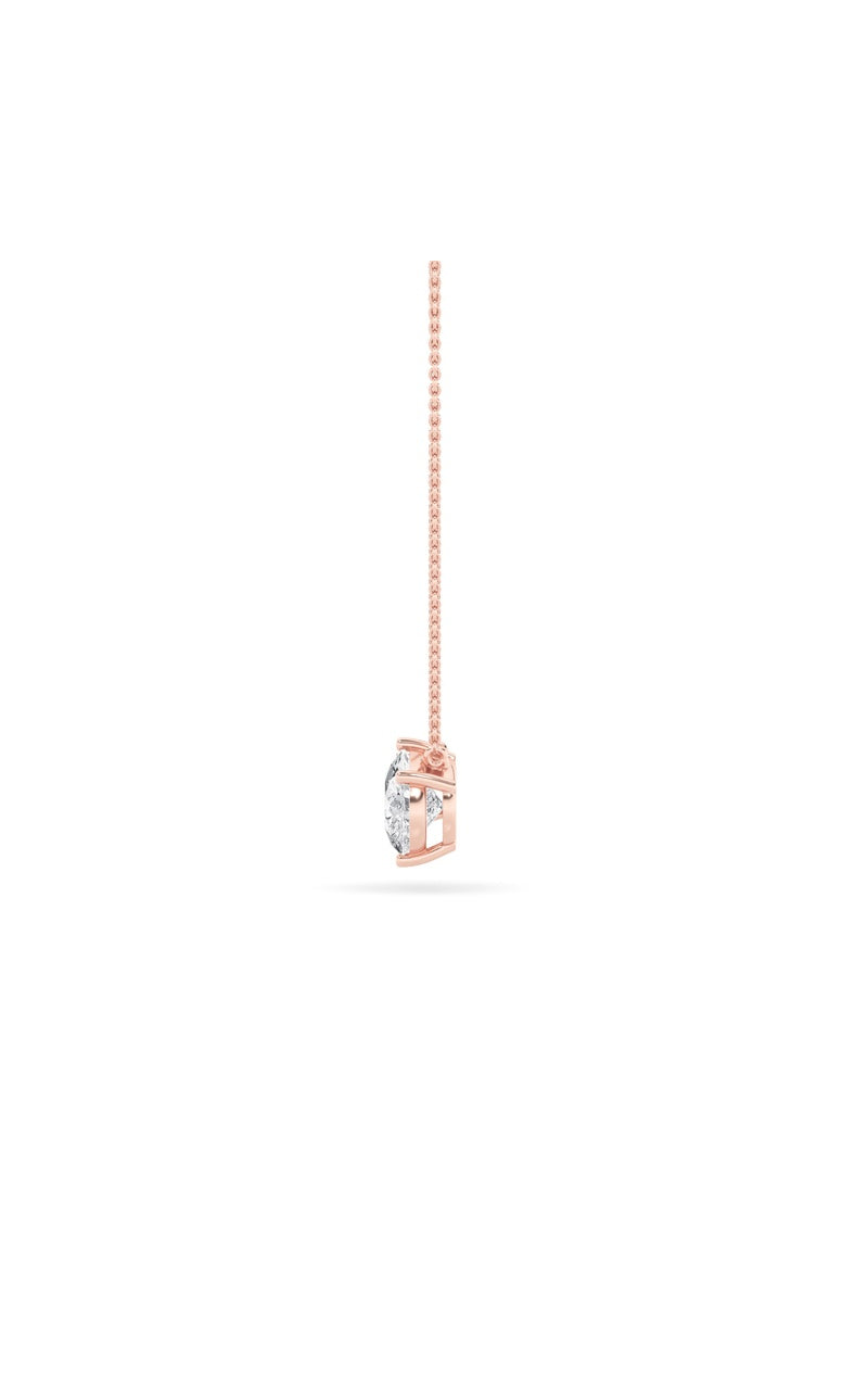 2Cttw Pear Shaped Lab Grown Diamond (F/VS) East West Solitaire Necklace in 14K Gold