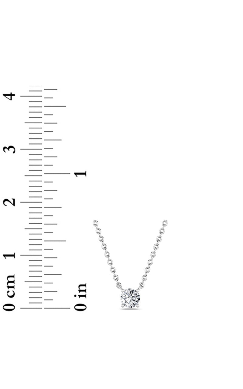 0.25CTW Round Shaped Lab Grown Diamond (F/VS) Solitaire Necklace in 14K Gold, 14K White Gold