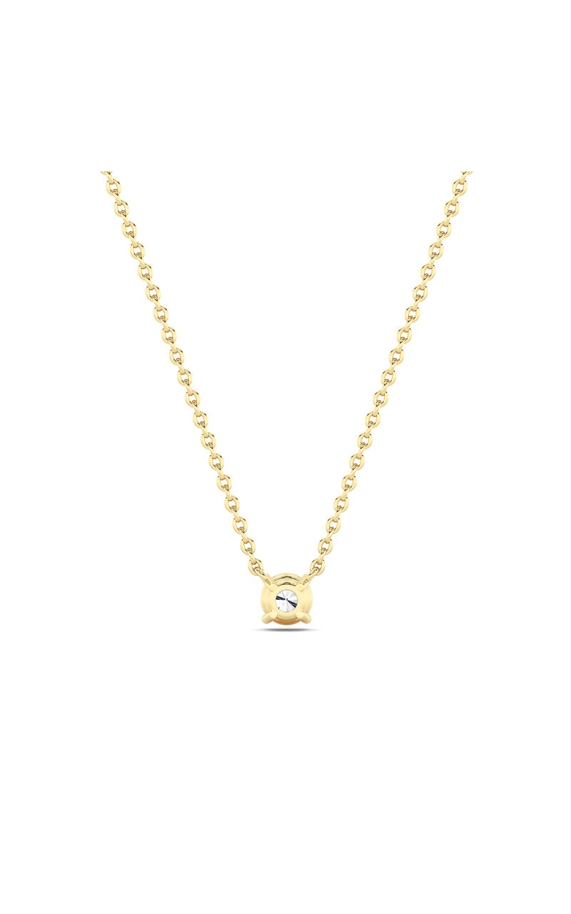 0.25Cttw Round Shaped Lab Grown Diamond (F/VS) Solitaire Necklace in 14K Gold