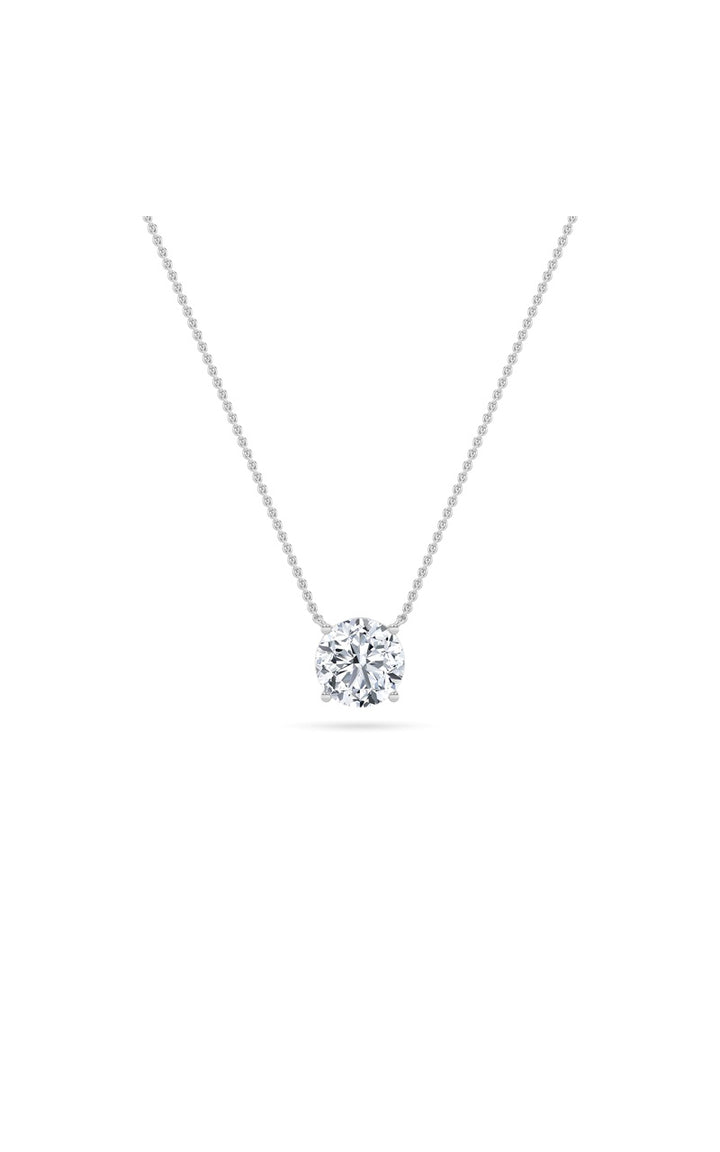 0.75CTW Round Shaped Lab Grown Diamond (F/VS) Solitaire Necklace in 14K Gold