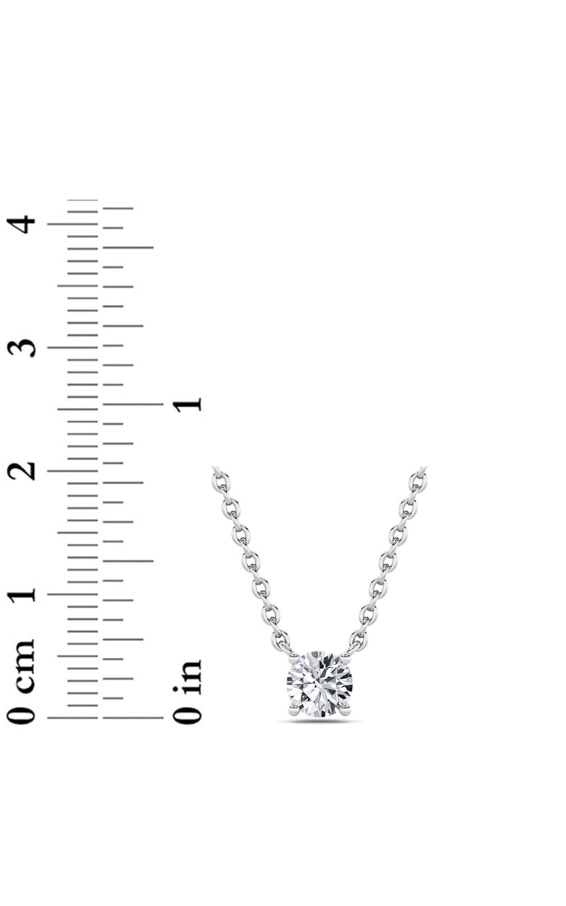 0.75CTW Round Shaped Lab Grown Diamond (F/VS) Solitaire Necklace in 14K Gold