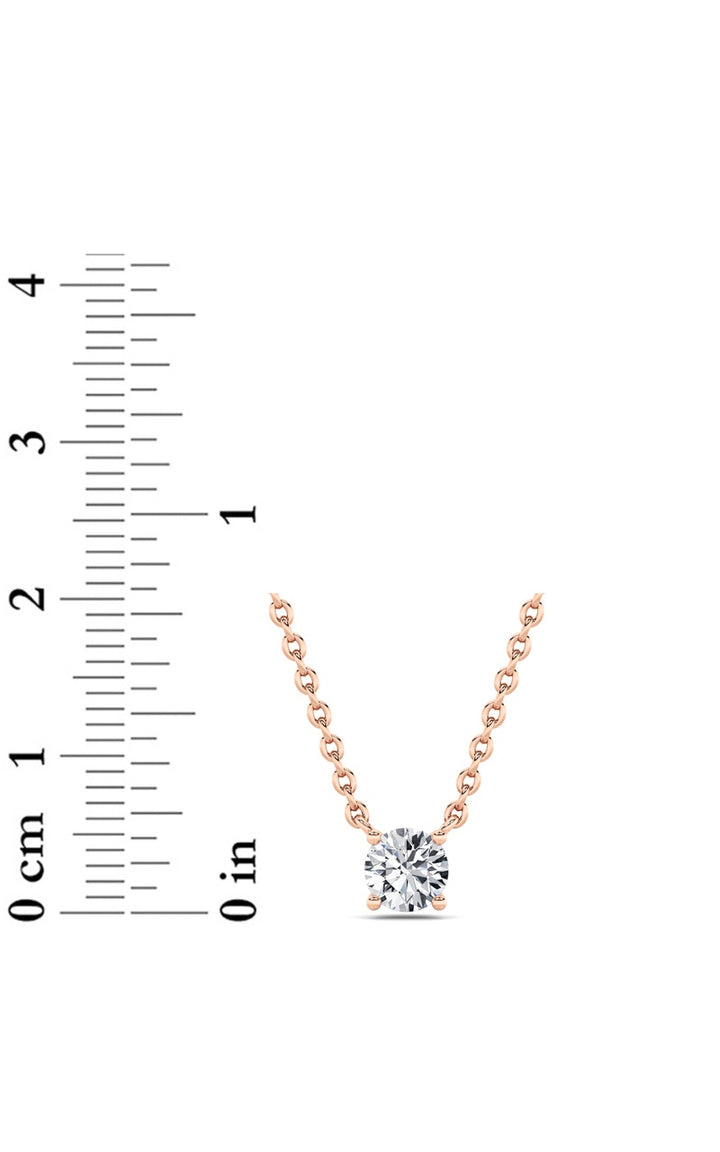 0.75CTW Round Shaped Lab Grown Diamond (F/VS) Solitaire Necklace in 14K Gold