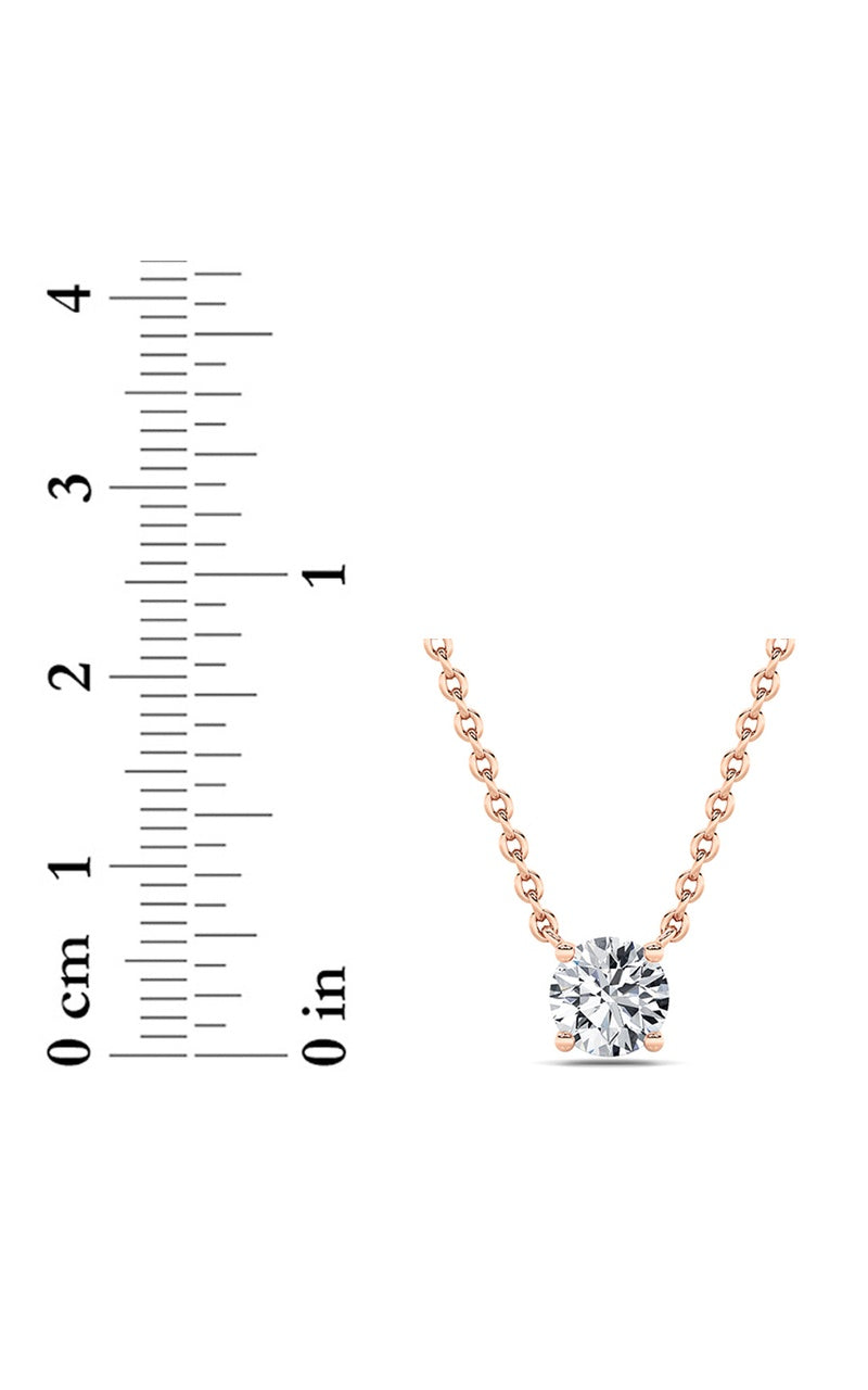 1CTW Round Shaped Lab Grown Diamond (F/VS) Solitaire Necklace in 14K Gold