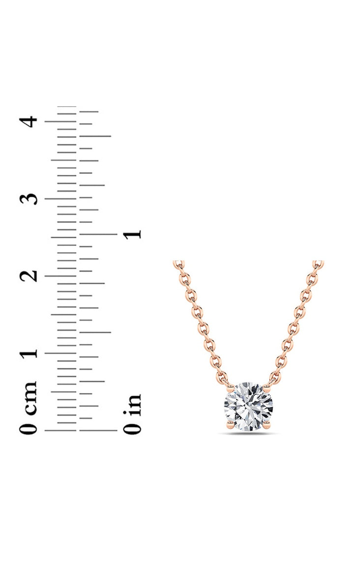 1CTW Round Shaped Lab Grown Diamond (F/VS) Solitaire Necklace in 14K Gold