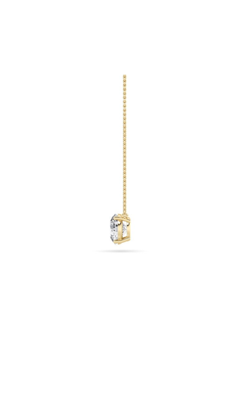 2CTW Round Shaped Lab Grown Diamond (F/VS) Solitaire Necklace in 14K Gold
