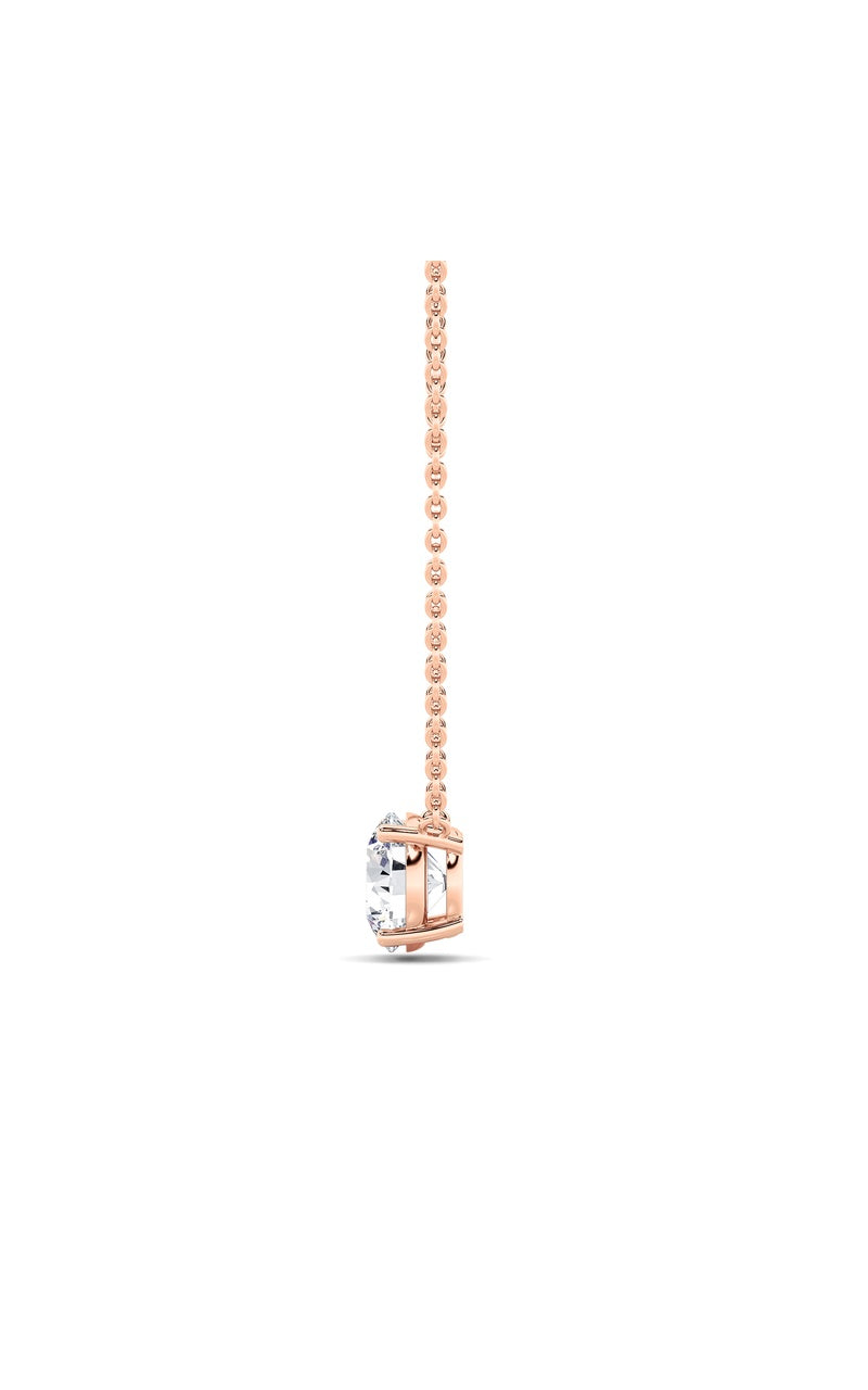 2CTW Round Shaped Lab Grown Diamond (F/VS) Solitaire Necklace in 14K Gold