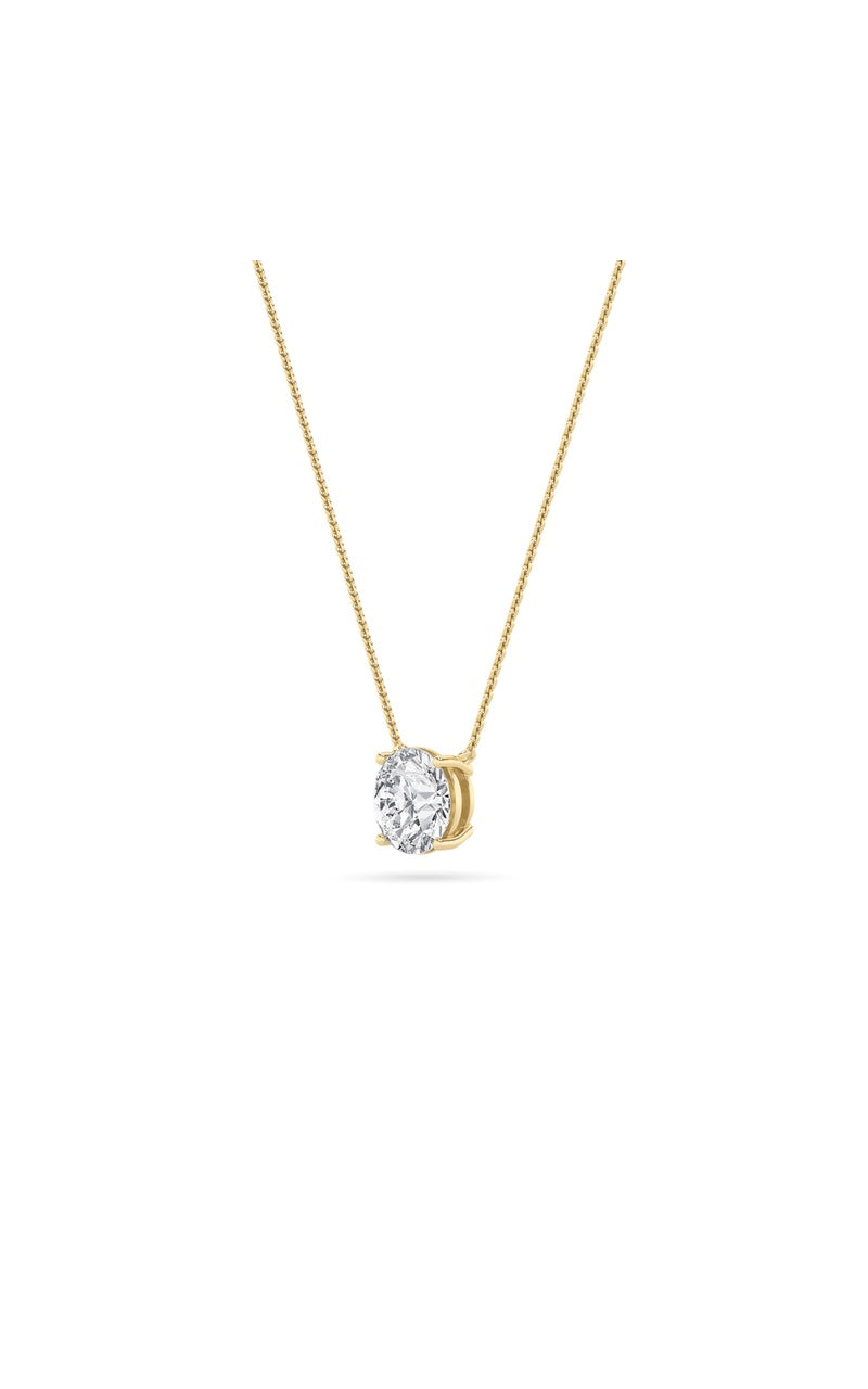 2.5CTW Round Shaped Lab Grown Diamond (F/VS)  Necklace in 14K Gold