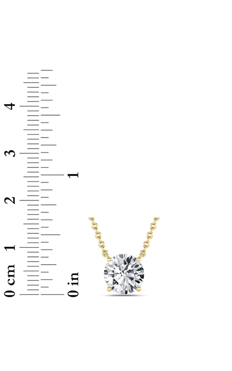 2.5Cttw Round Shaped Lab Grown Diamond (F/VS)  Necklace in 14K Gold