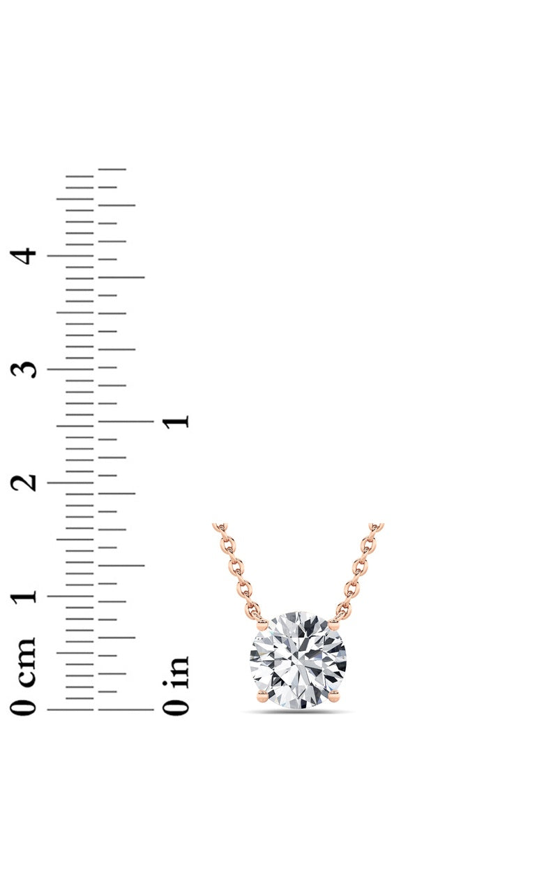 2.5CTW Round Shaped Lab Grown Diamond (F/VS)  Necklace in 14K Gold