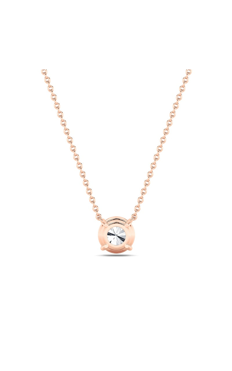 3CTW Round Shaped Lab Grown Diamond (F/VS) Solitaire Necklace in 14K Gold