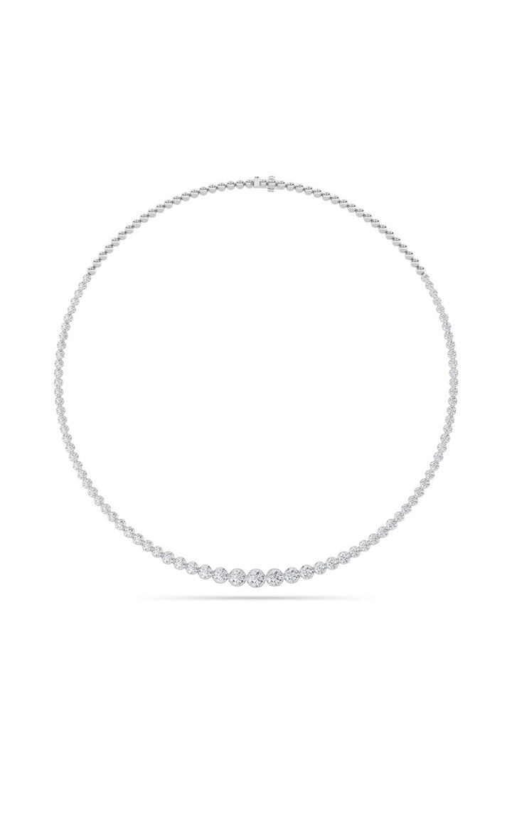 7Cttw Round Shaped Lab Grown Diamond (F/VS) Graduating Half  Riviera Necklace in 14K Gold