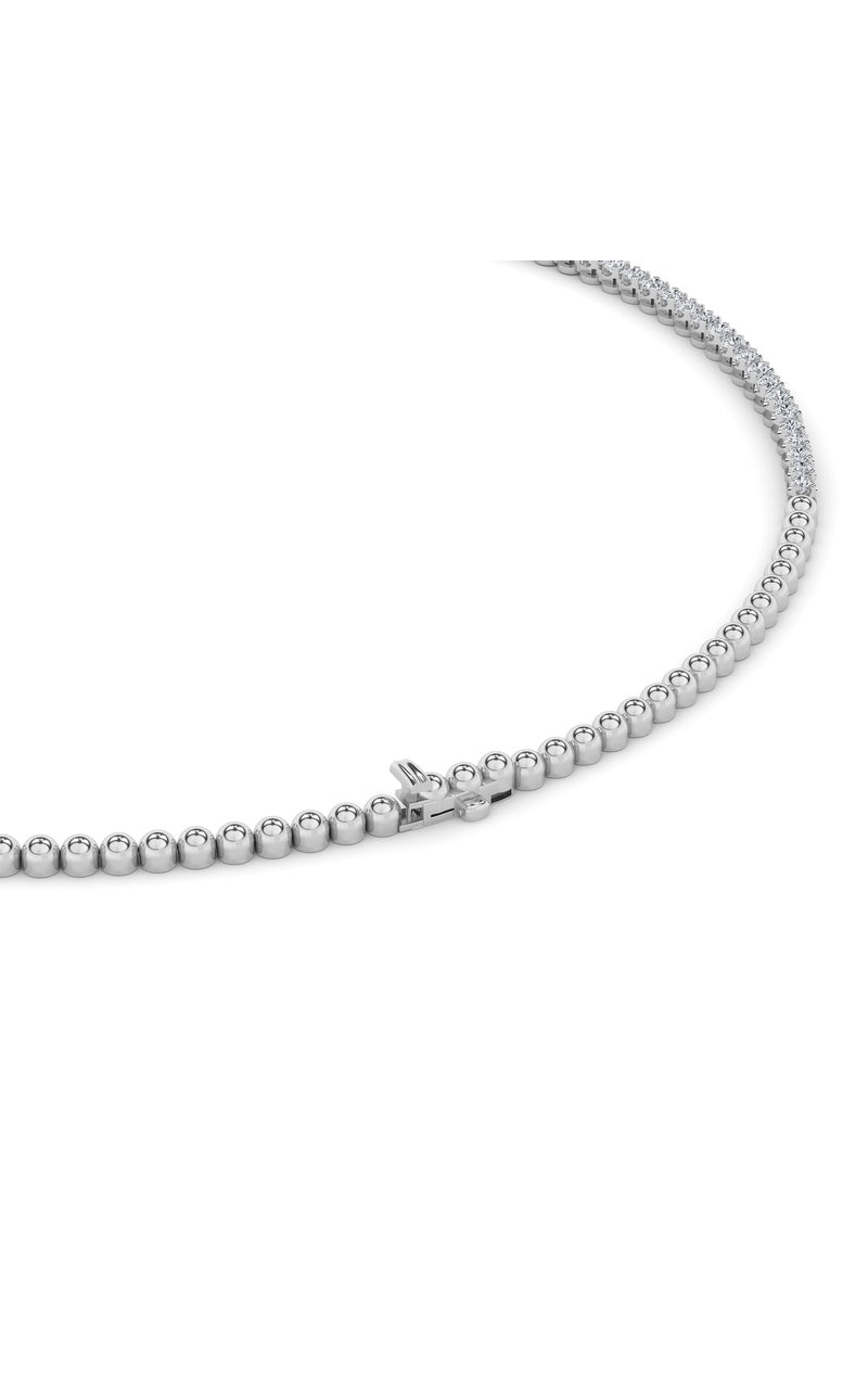 7Cttw Round Shaped Lab Grown Diamond (F/VS) Graduating Half  Riviera Necklace in 14K Gold