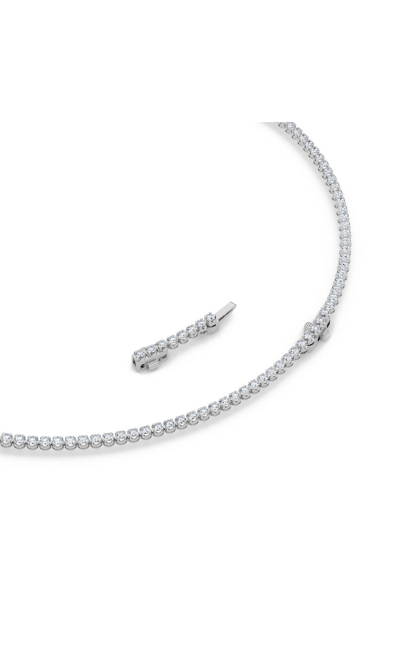 15Cttw Round Shaped Lab Grown Diamond (F/VS) Graduating Full Riviera Necklace in 14K Gold