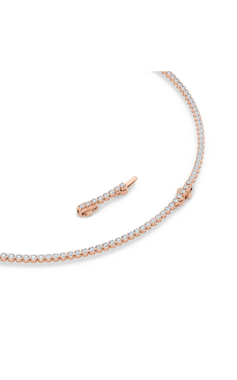 15Cttw Round Shaped Lab Grown Diamond (F/VS) Graduating Full Riviera Necklace in 14K Gold