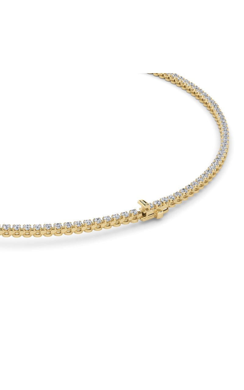 7CTW Round Shaped Lab Grown Diamond (F/VS) Graduating Half Riviera Necklace in 14K Gold