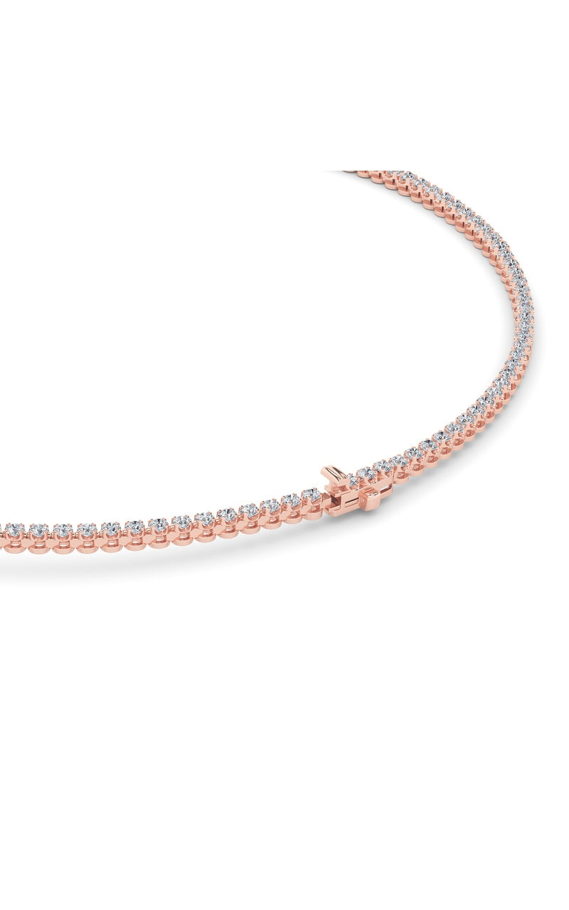 7Cttw Round Shaped Lab Grown Diamond (F/VS) Graduating Half Riviera Necklace in 14K Gold