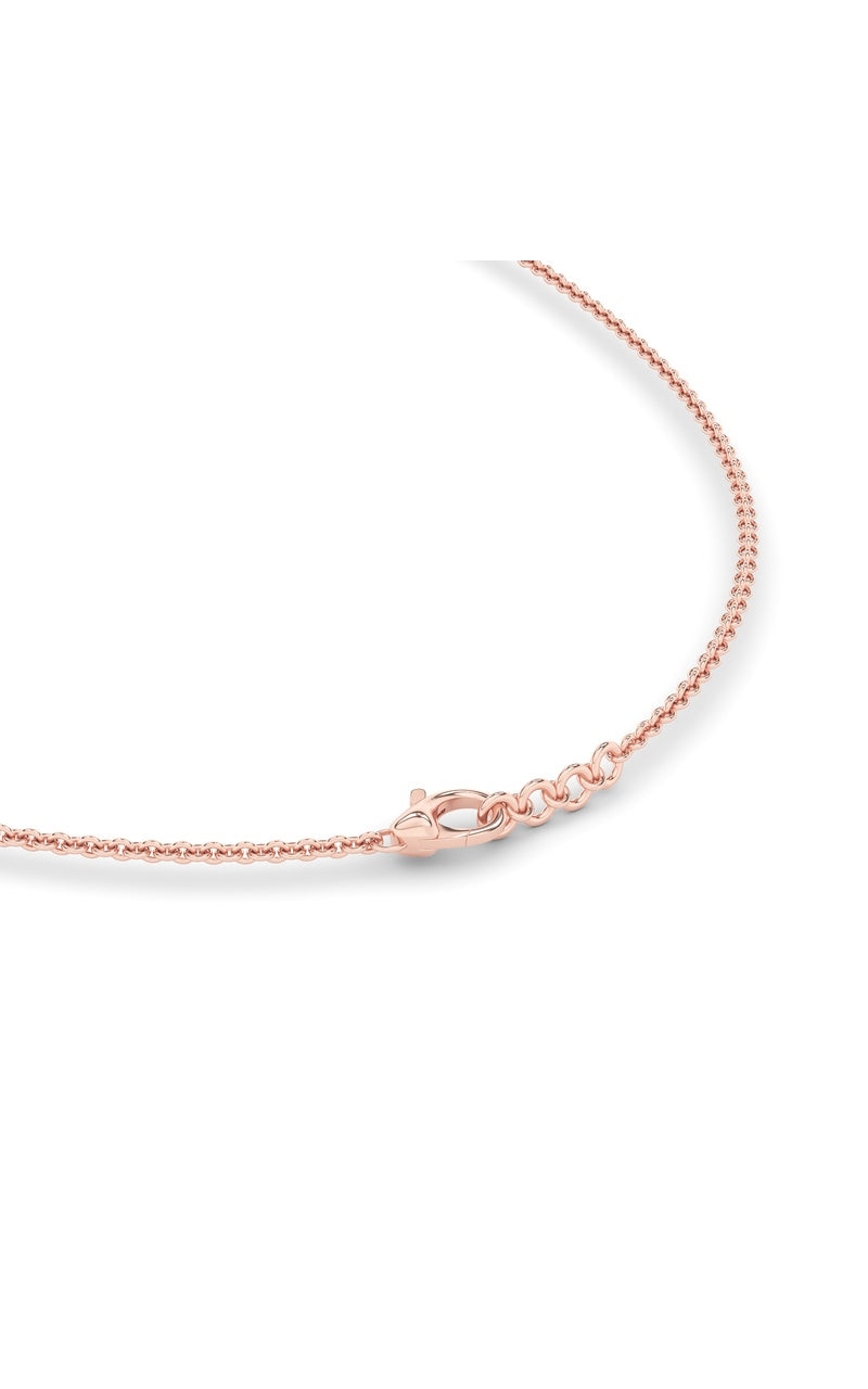 3CTW Round Shaped Lab Grown Diamond (F/VS) Graduating half    Necklace in 14K Gold