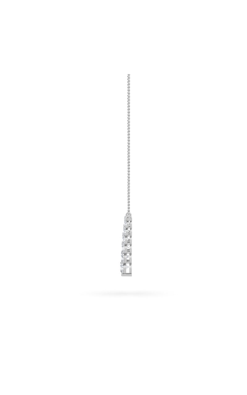 5CTW Round Shaped Lab Grown Diamond (F/VS) Graduating V Necklace in 14K Gold
