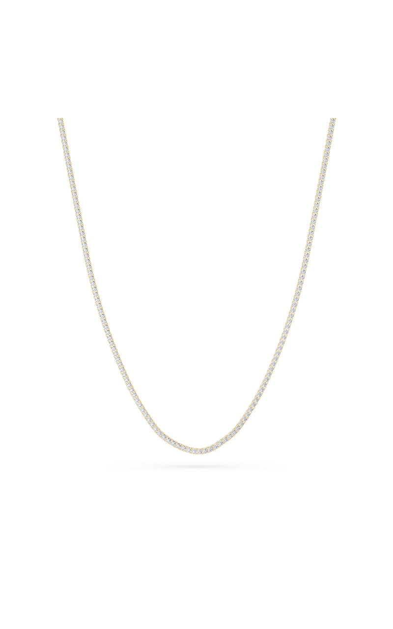 10Cttw Round Shaped Lab Grown Diamond (F/VS) Tennis Necklace in 14K White Gold