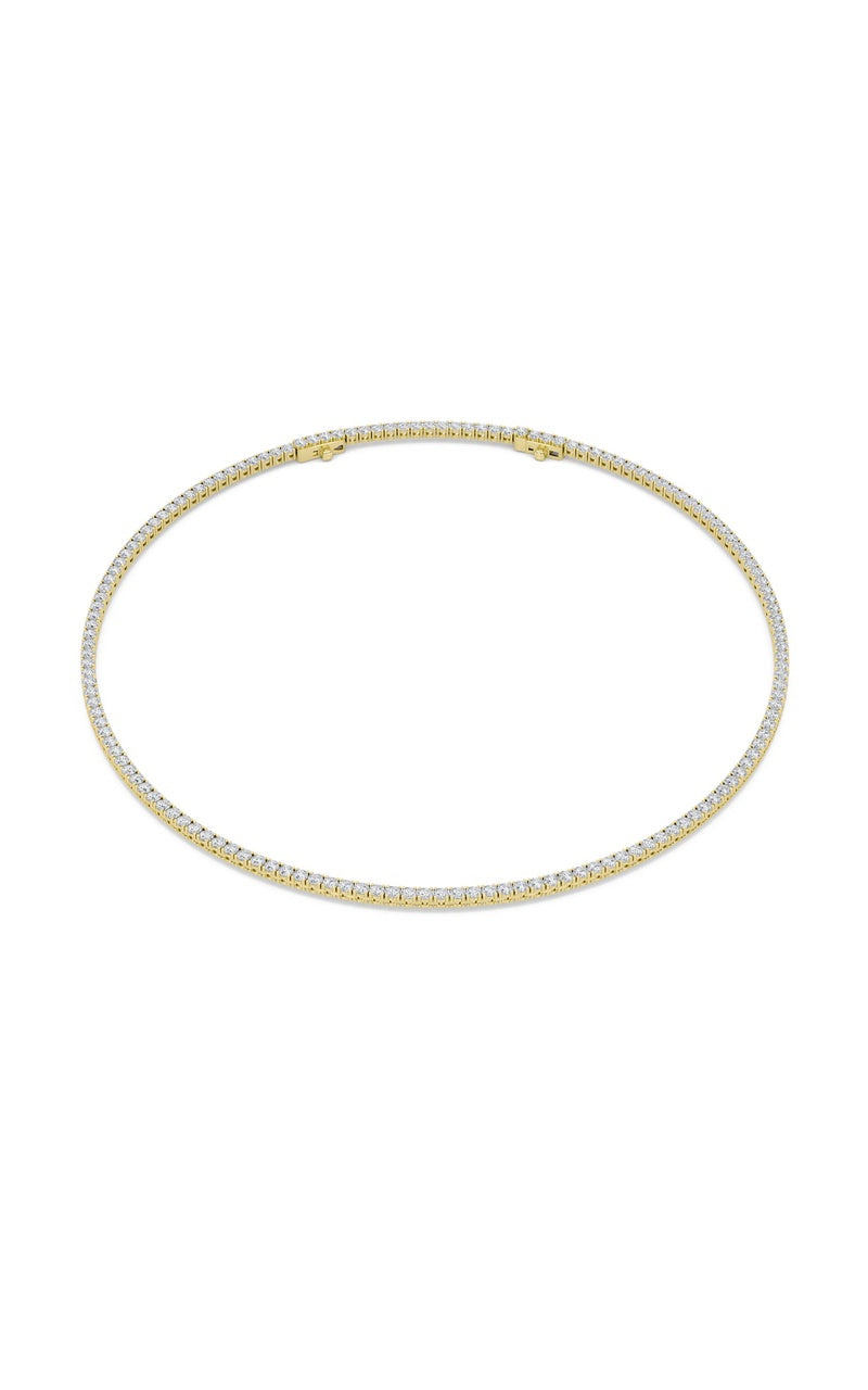 15CTW Round Shaped Lab Grown Diamond (F/VS) Necklace in 14K White Gold