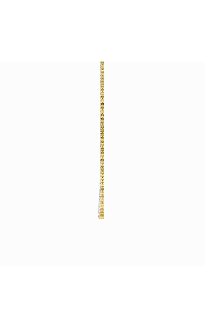 10Cttw Round Shaped Lab Grown Diamond (F/VS) Three Prong Graduating Necklace in 14K Gold