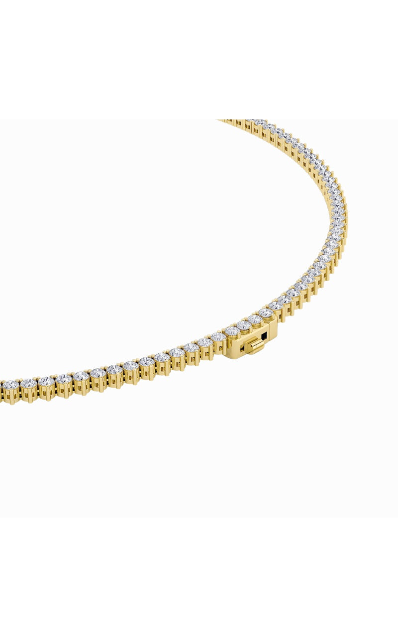 15Cttw Round Shaped Lab Grown Diamond (F/VS) ThreeProng Graduating Necklace in 14K Gold