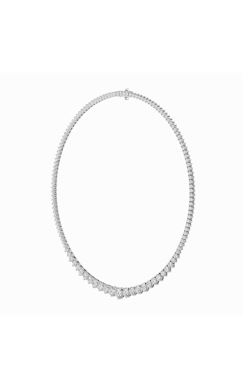 20Cttw Round Shaped Lab Grown Diamond (F/VS) ThreeProng Graduating Necklace in 14K Gold