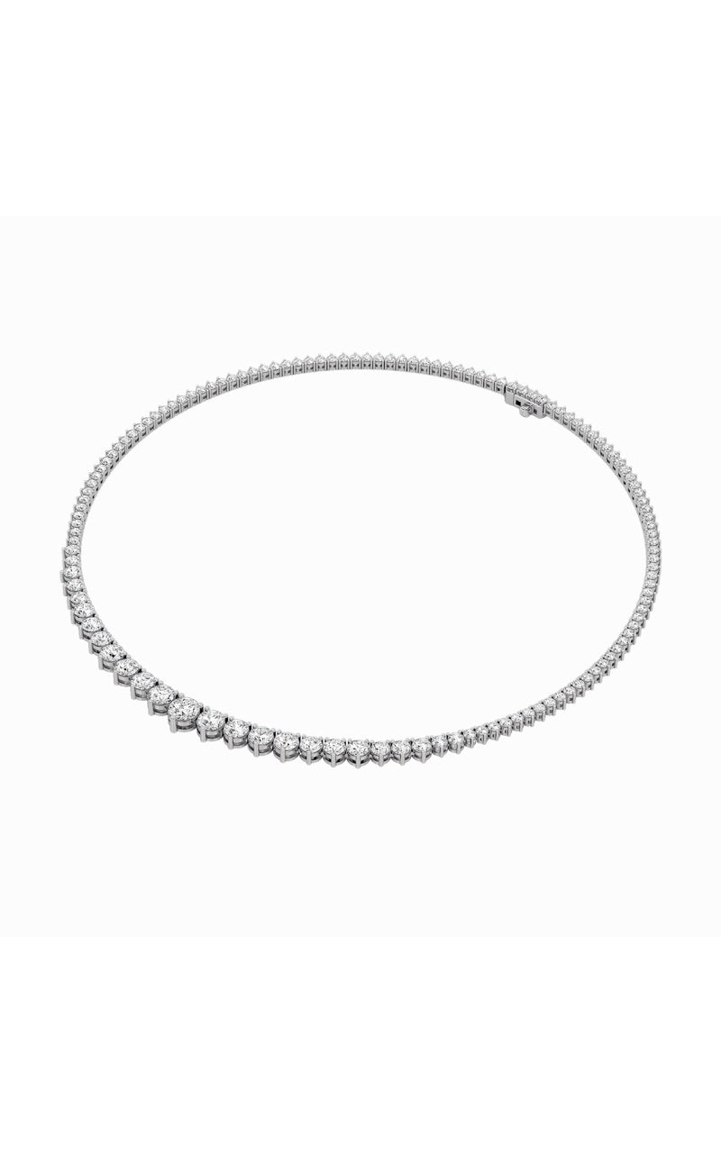 20Cttw Round Shaped Lab Grown Diamond (F/VS) ThreeProng Graduating Necklace in 14K Gold